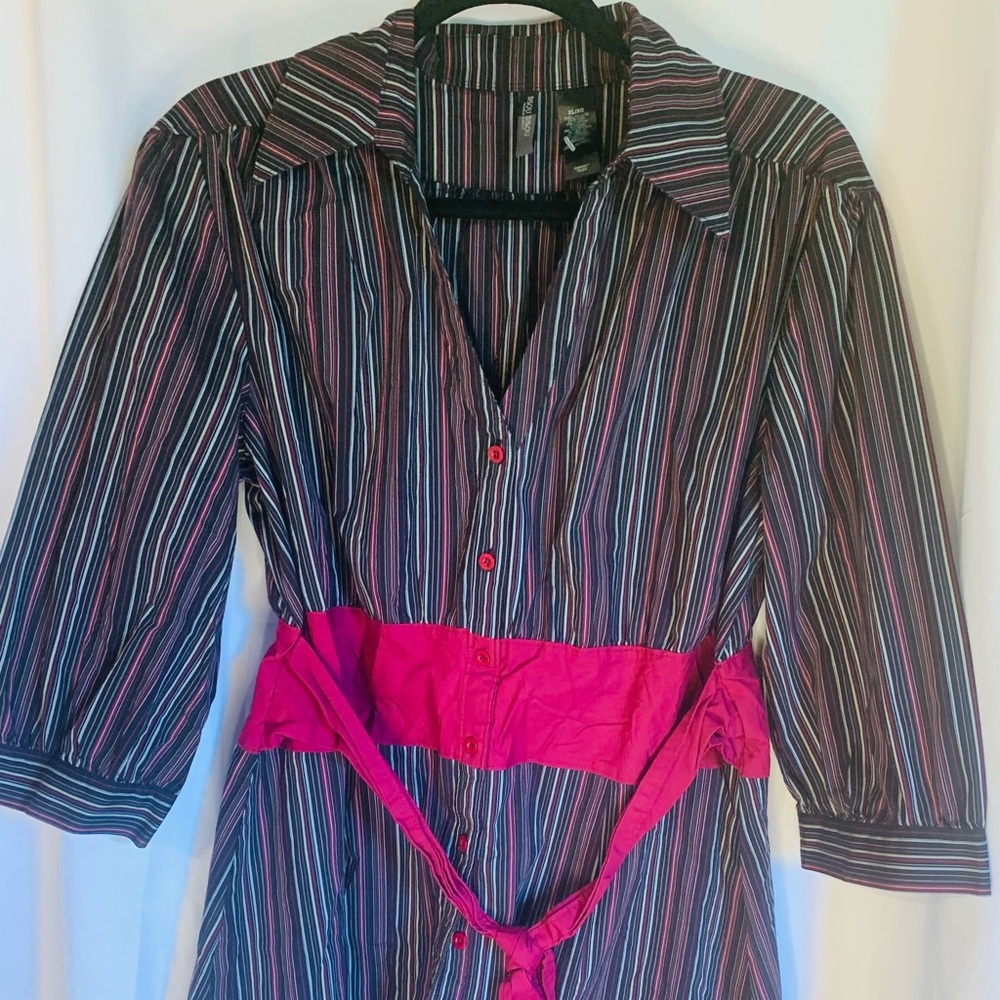 Bisou Bisou striped tie front dress #920